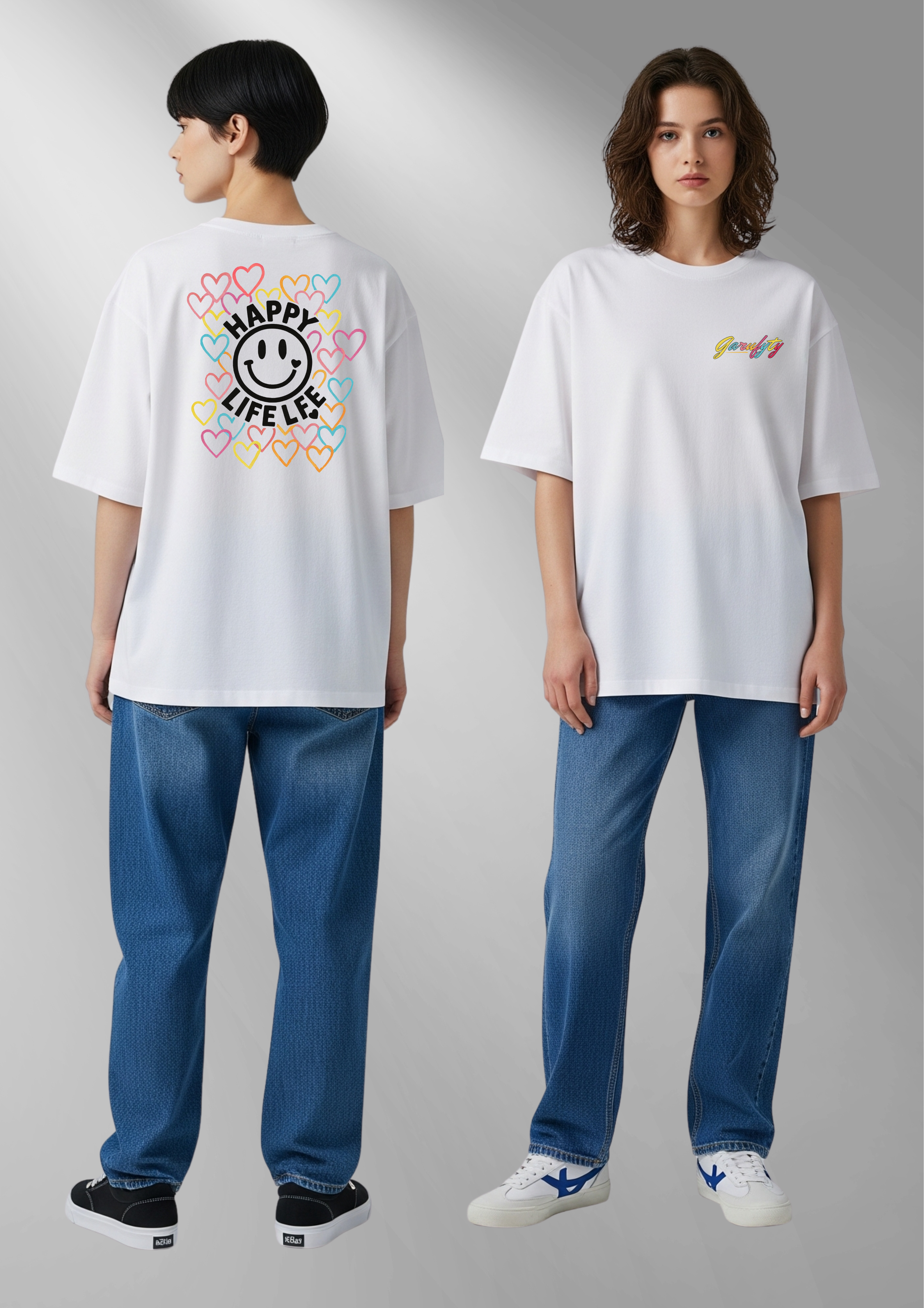 Camiseta Unisex Happy Live Garufyty – Streetwear con energía positiva