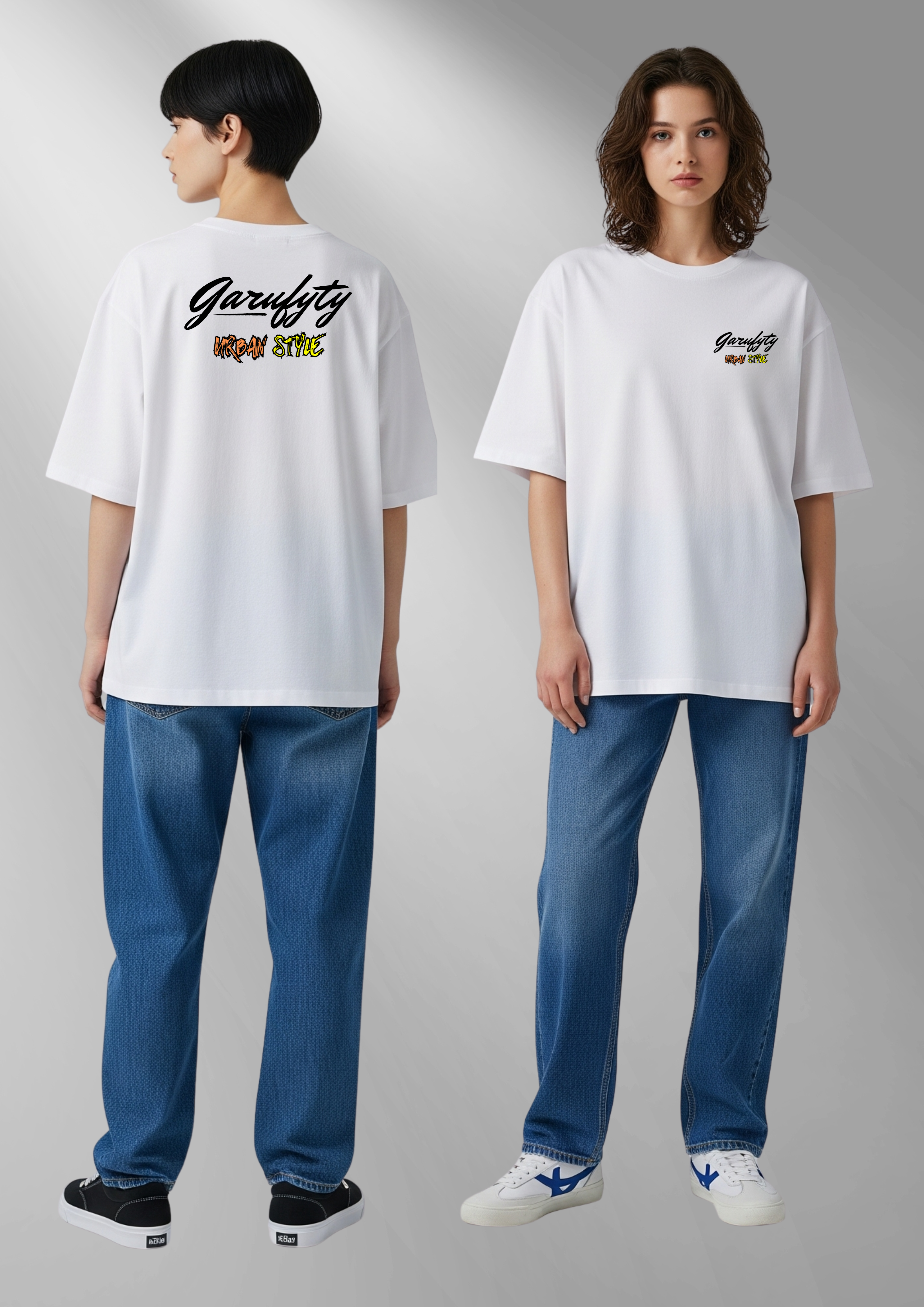 Garufyty Urban Style – Camiseta unisex en blanco y negro