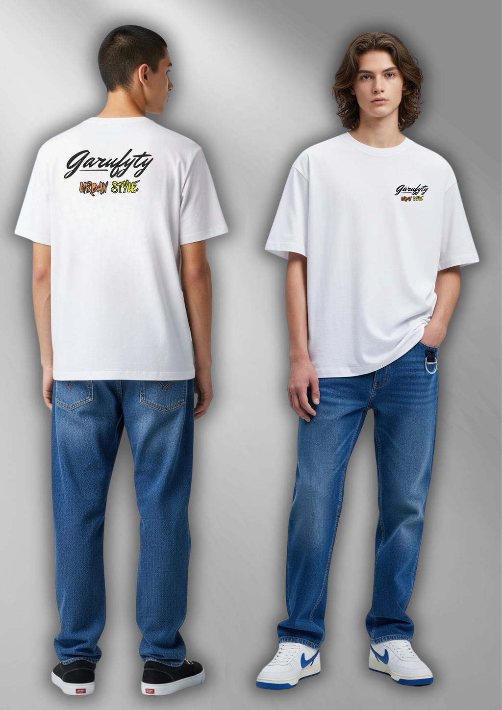 Garufyty Urban Style – Camiseta unisex en blanco y negro