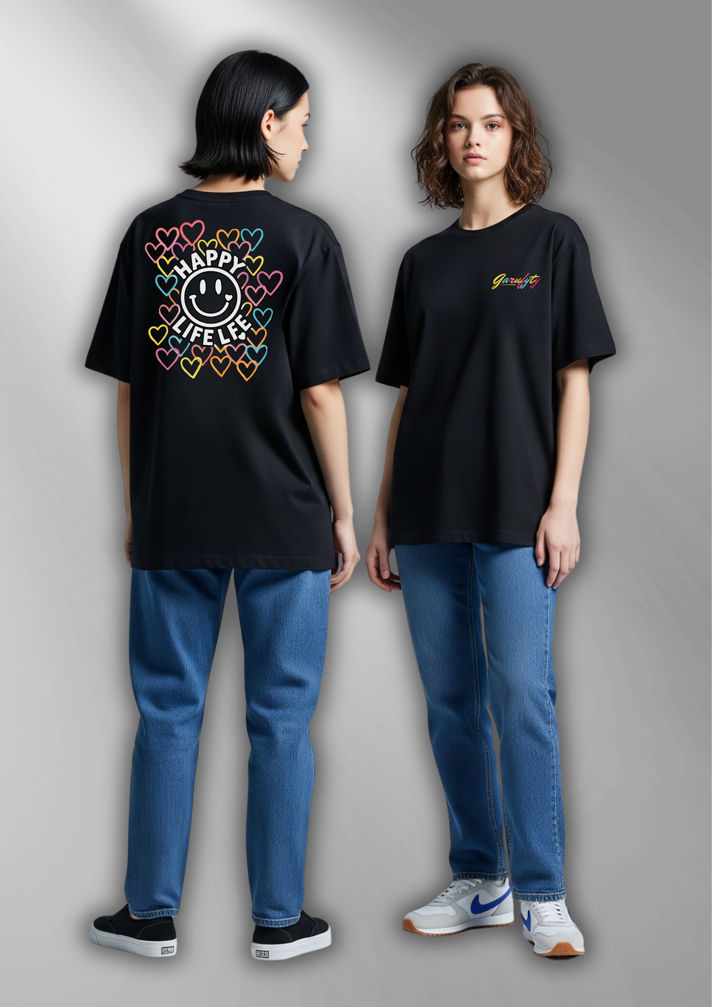 Camiseta Unisex Happy Live Garufyty – Streetwear con energía positiva