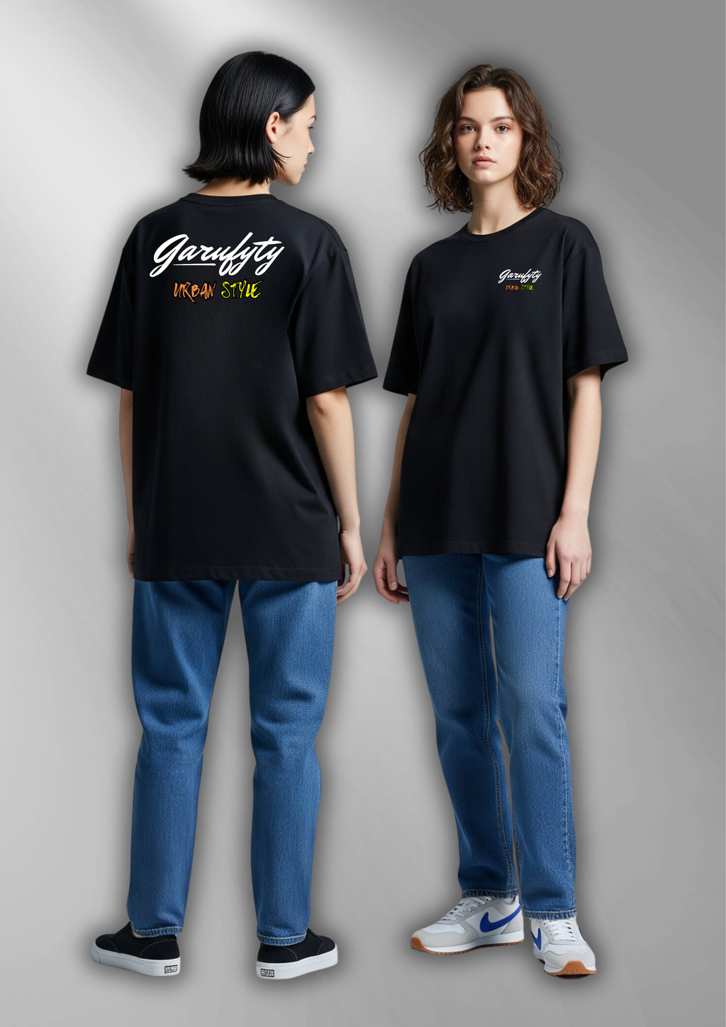 Garufyty Urban Style – Camiseta unisex en blanco y negro