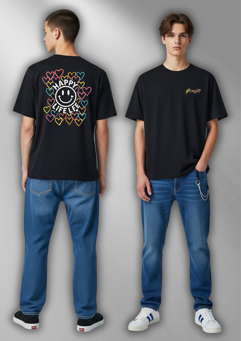 Camiseta Unisex Happy Live Garufyty – Streetwear con energía positiva