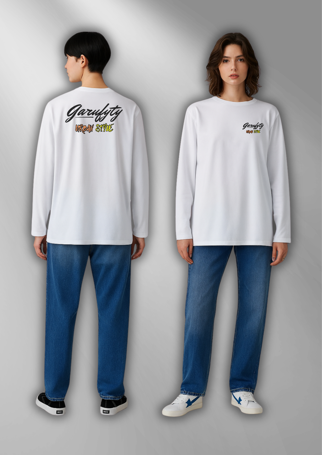 Garufyty Urban Style – Camiseta unisex en blanco y negro