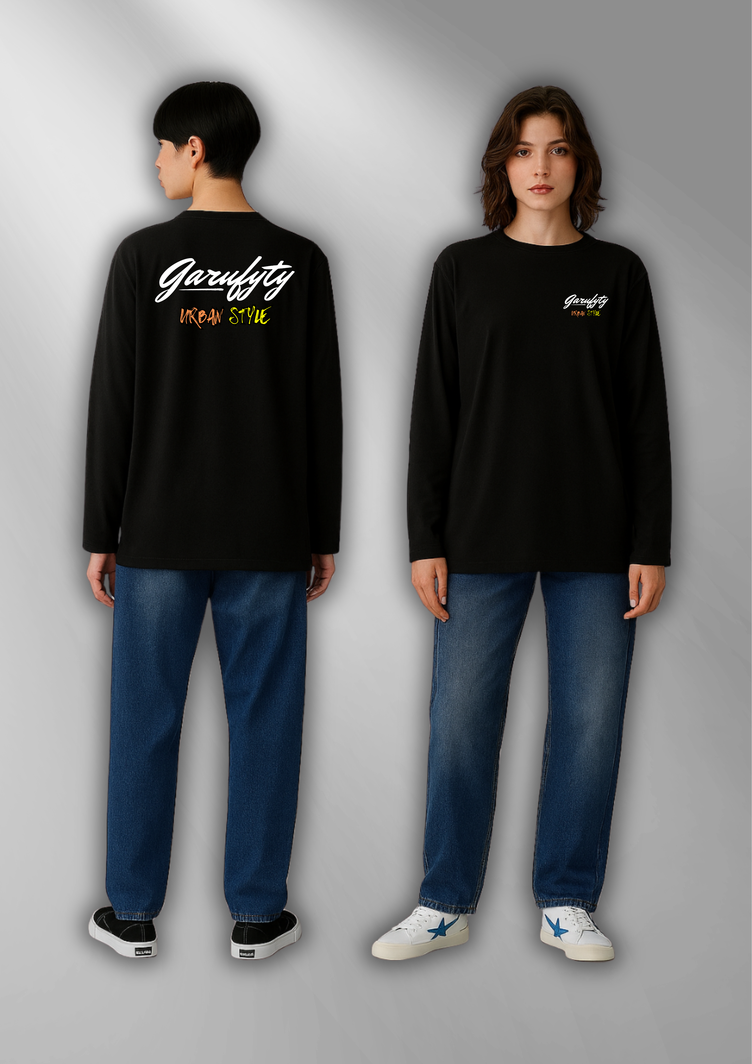 Garufyty Urban Style – Camiseta unisex en blanco y negro