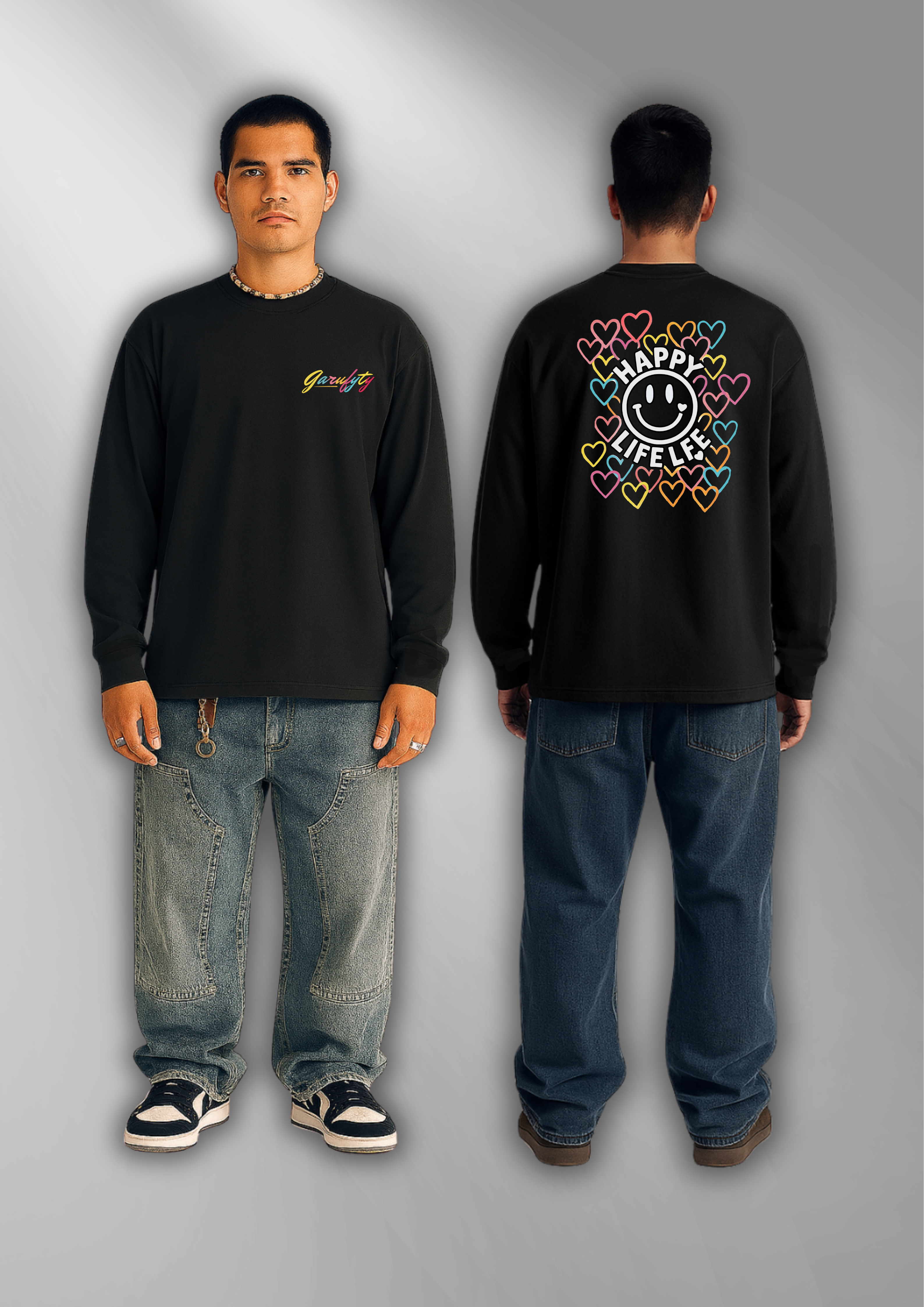 Camiseta Unisex Happy Live Garufyty – Streetwear con energía positiva