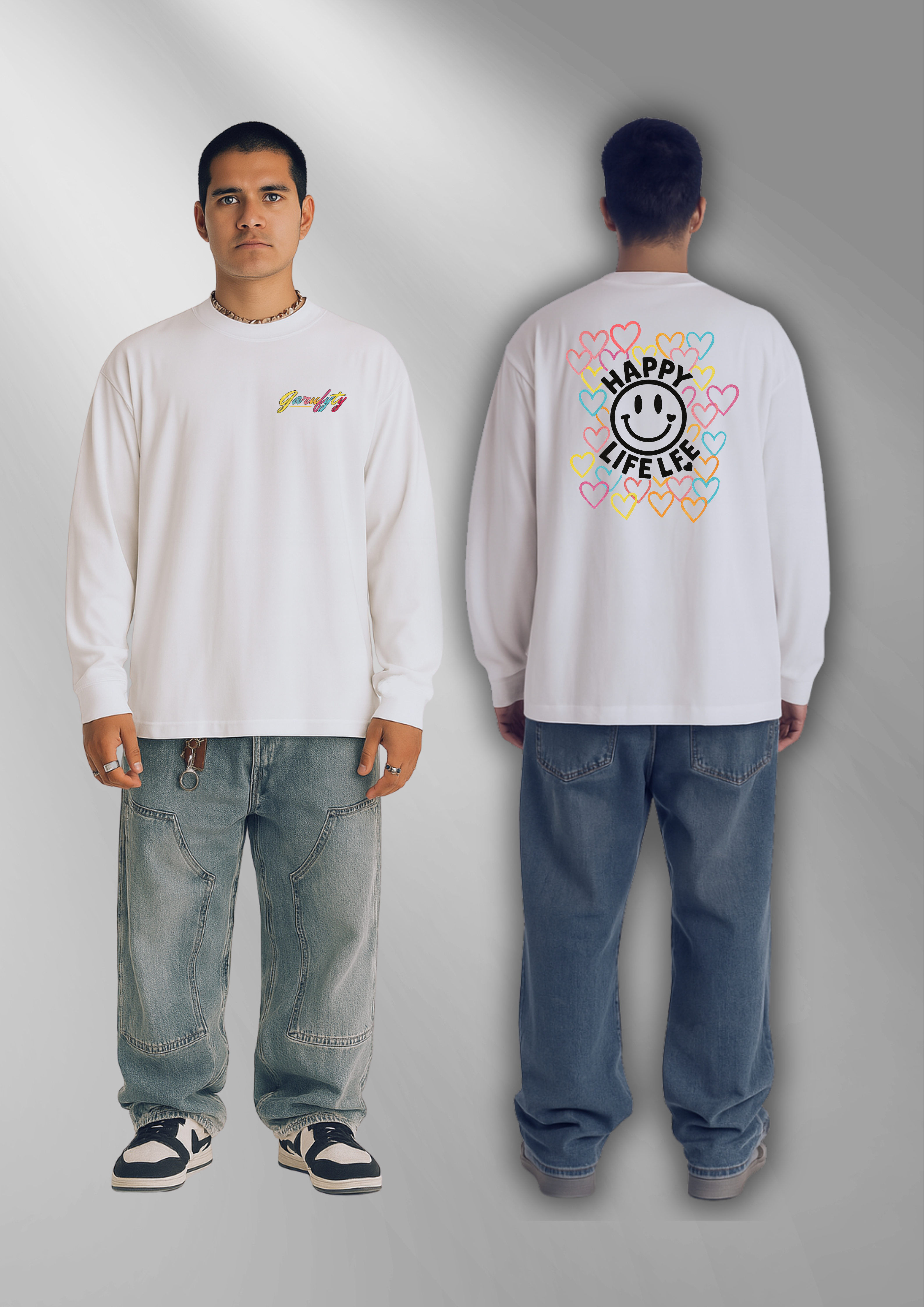 Camiseta Unisex Happy Live Garufyty – Streetwear con energía positiva