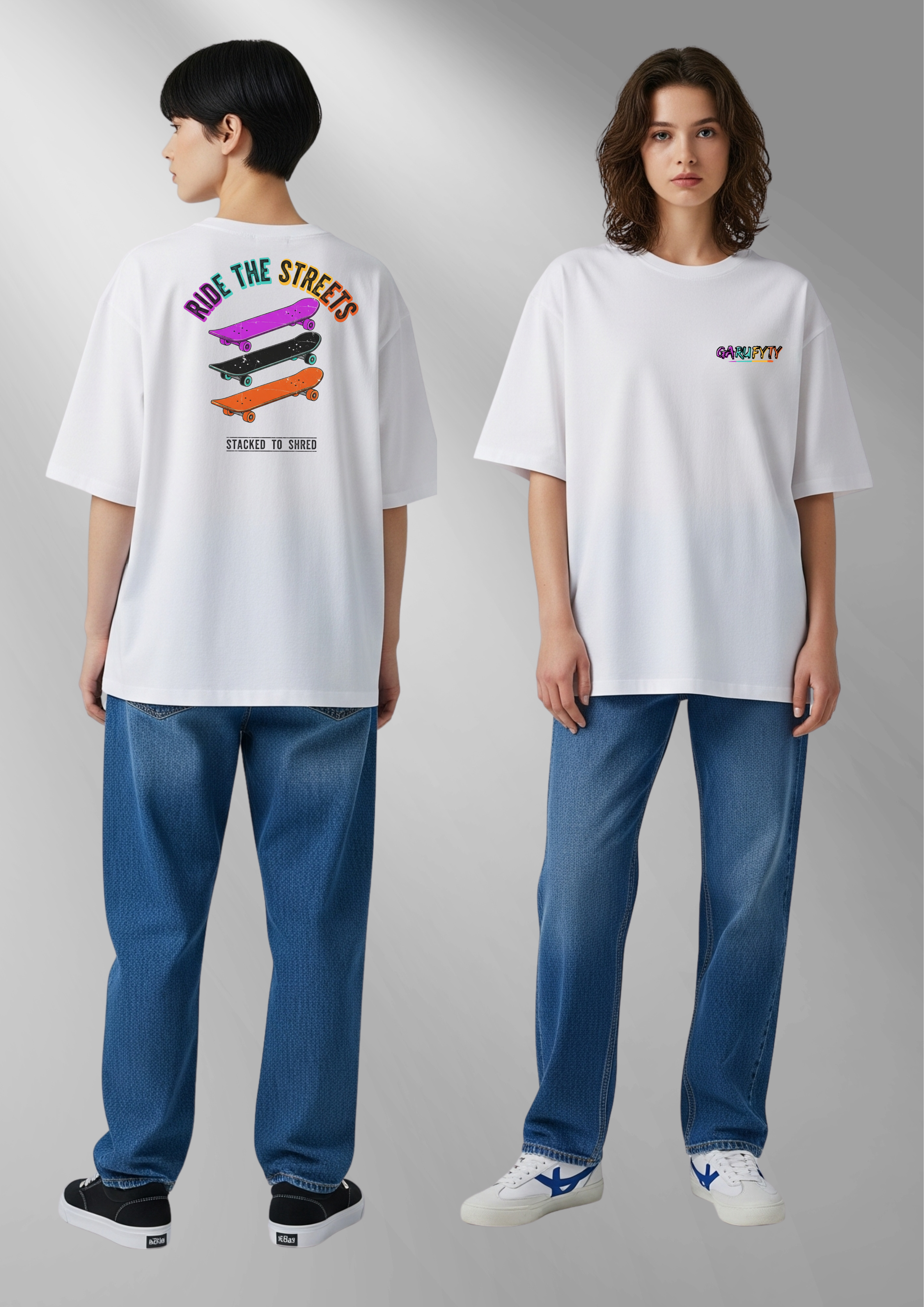 Camiseta Unisex Ride The Streets Garufyty – Streetwear skater rebelde