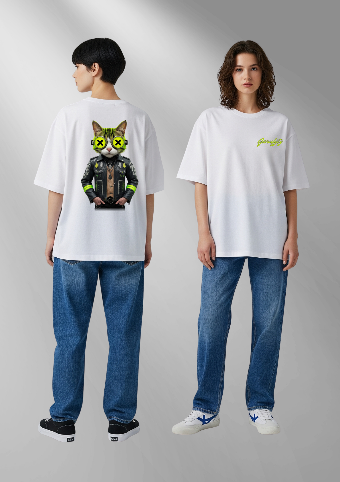 Camiseta manga corta Unisex Rock Cat