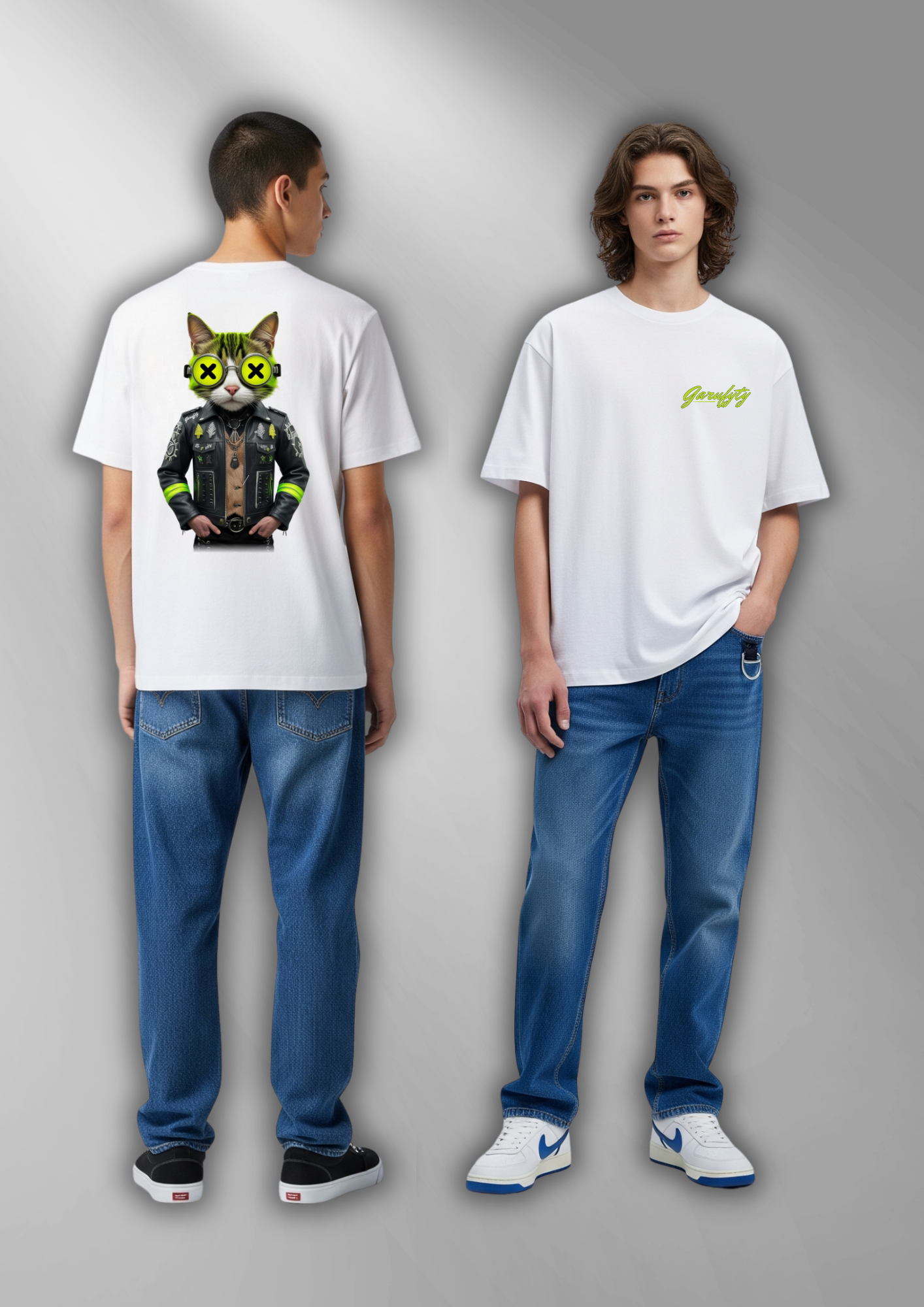 Camiseta manga corta Unisex Rock Cat