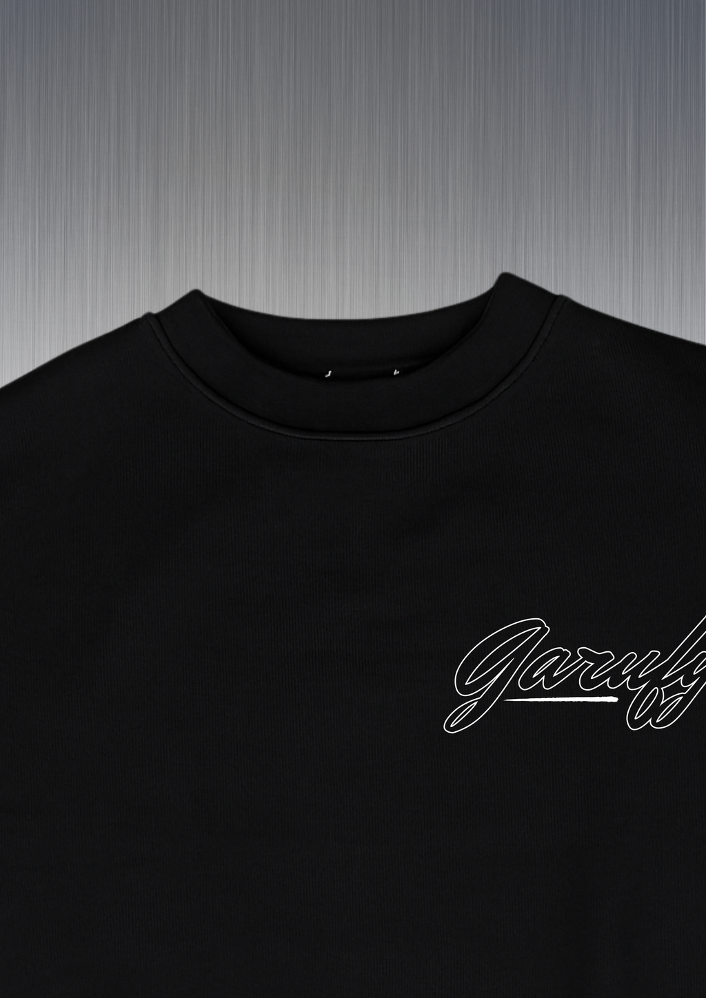 Garufyty Back – Sudadera unisex oversize discreta en negro