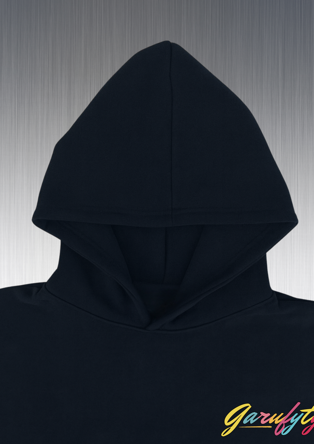 Sudadera Garufyty Happy Life Oversize Negra – Felpa Italiana 300g con Capucha o Cuello Redondo