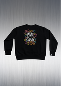 Sudadera Garufyty Happy Life Oversize Negra – Felpa Italiana 300g con Capucha o Cuello Redondo