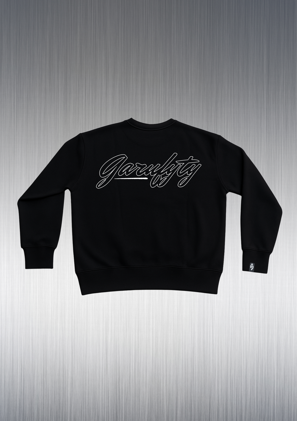 Garufyty Back – Sudadera unisex oversize discreta en negro