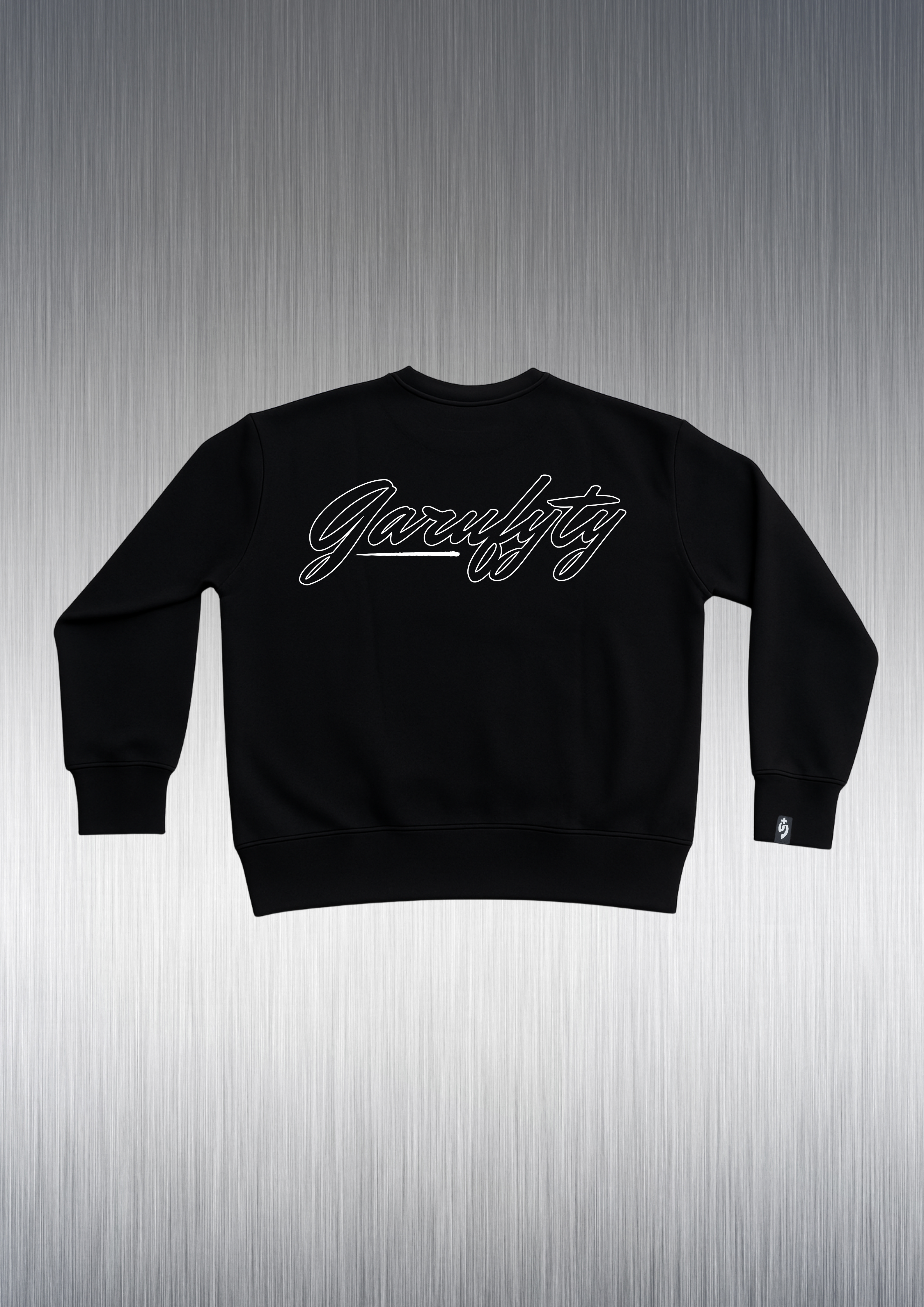 Garufyty Back – Sudadera unisex oversize discreta en negro