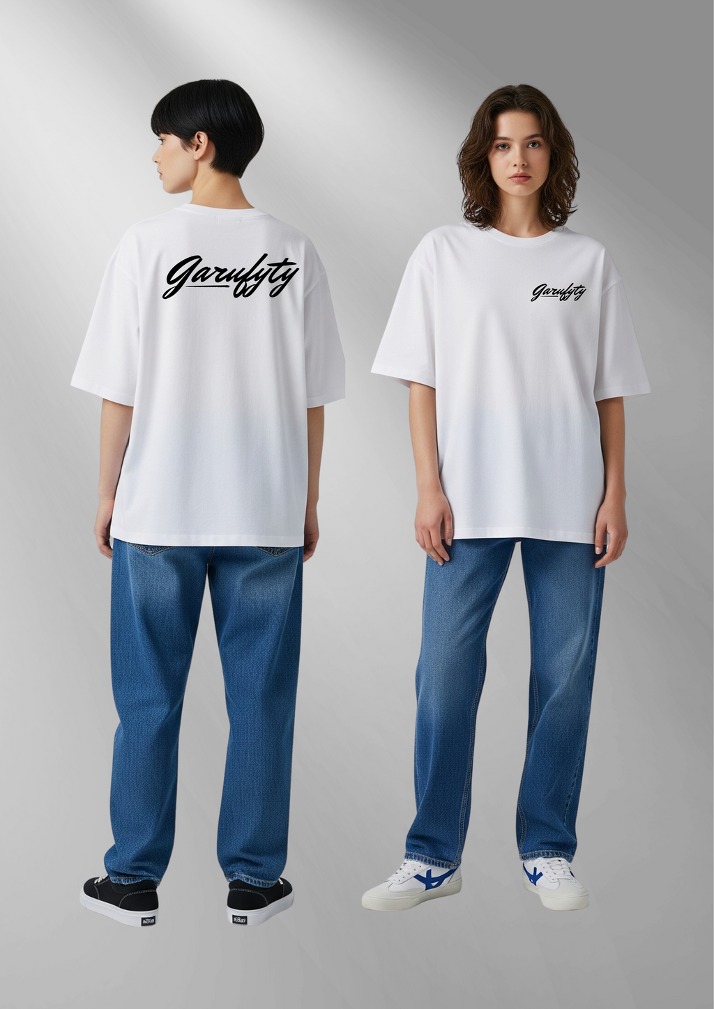 Camiseta manga corta Unisex Basic Garufyty logo negro
