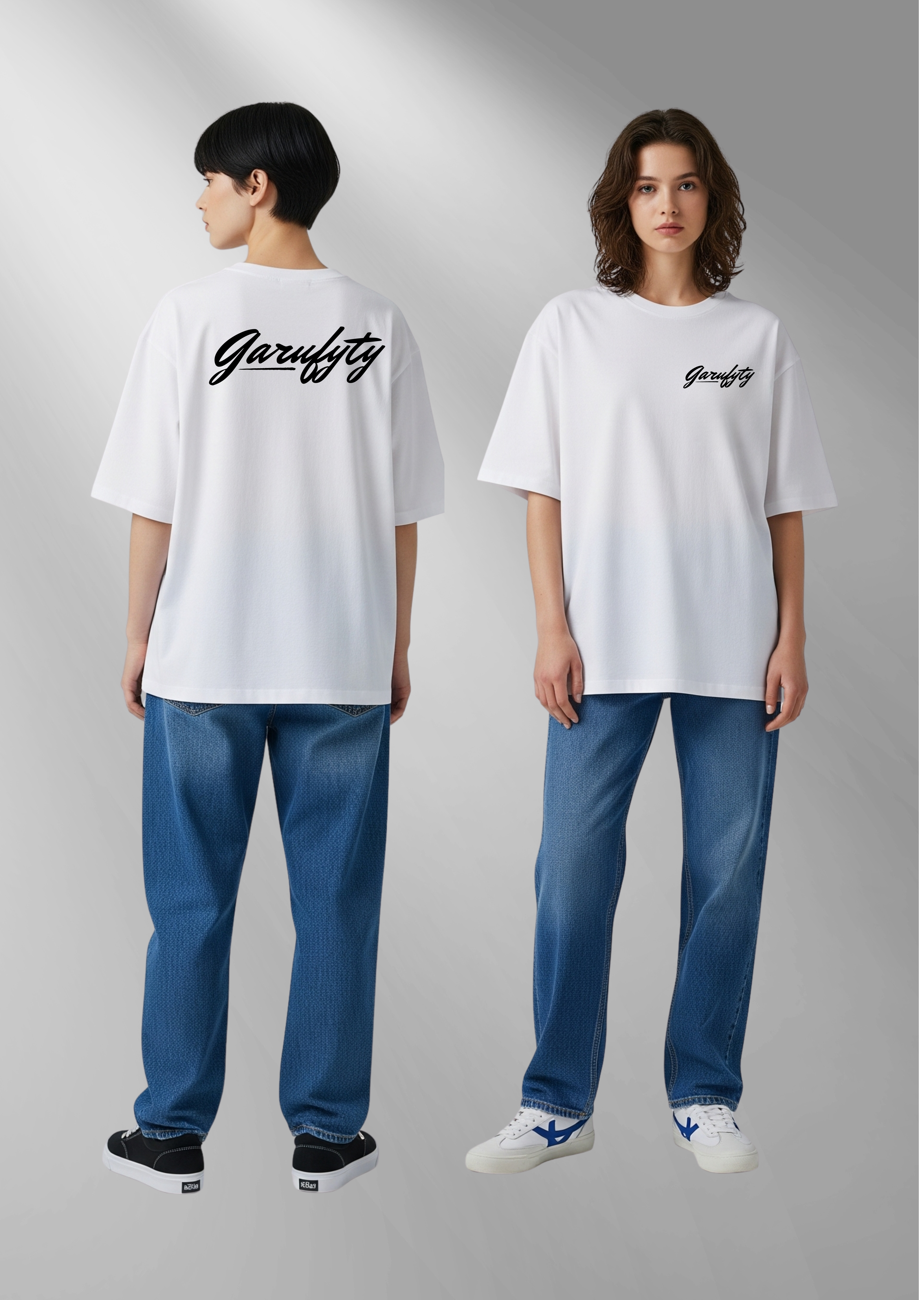 Camiseta manga corta Unisex Basic Garufyty logo negro