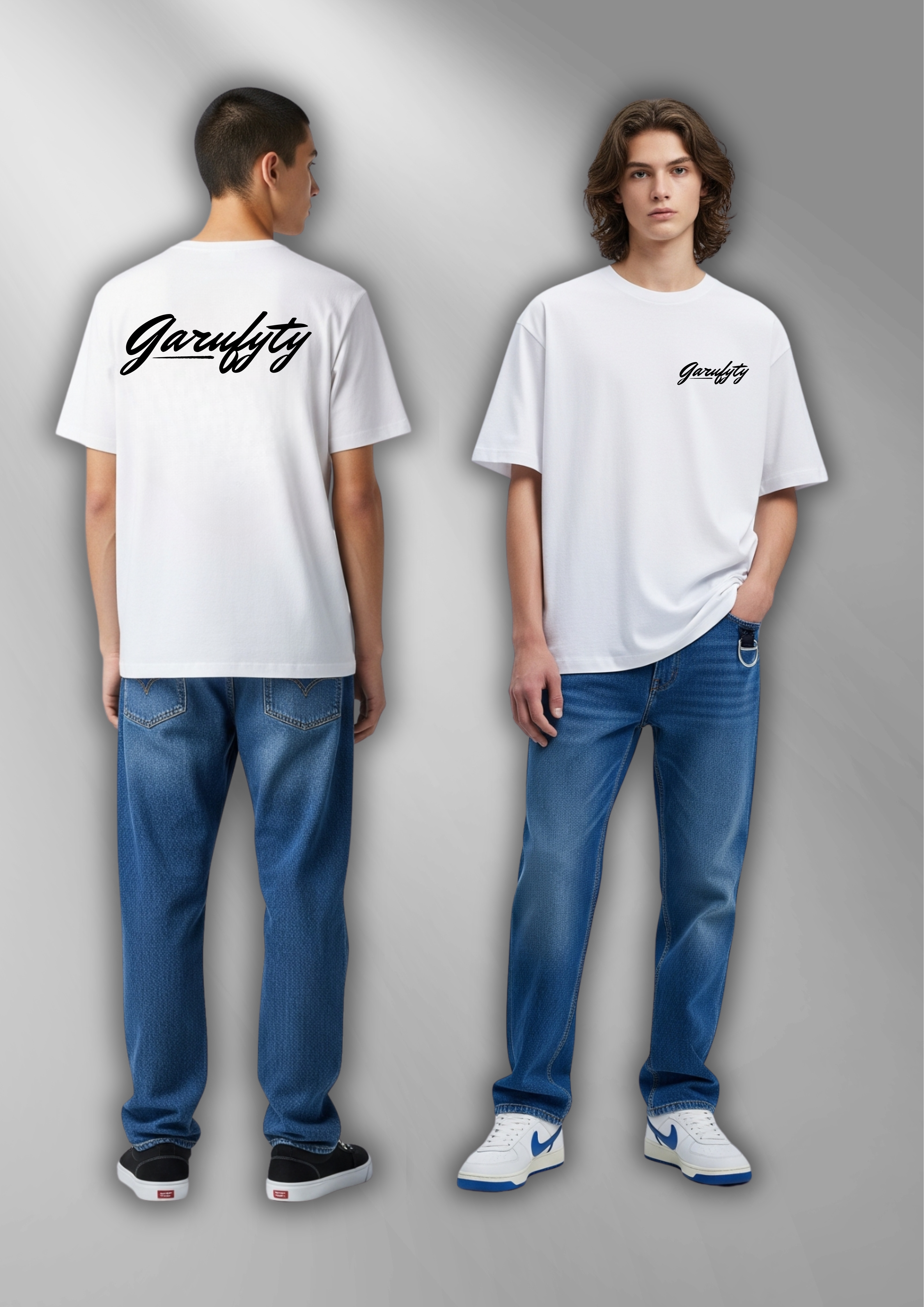 Camiseta manga corta Unisex Basic Garufyty logo negro