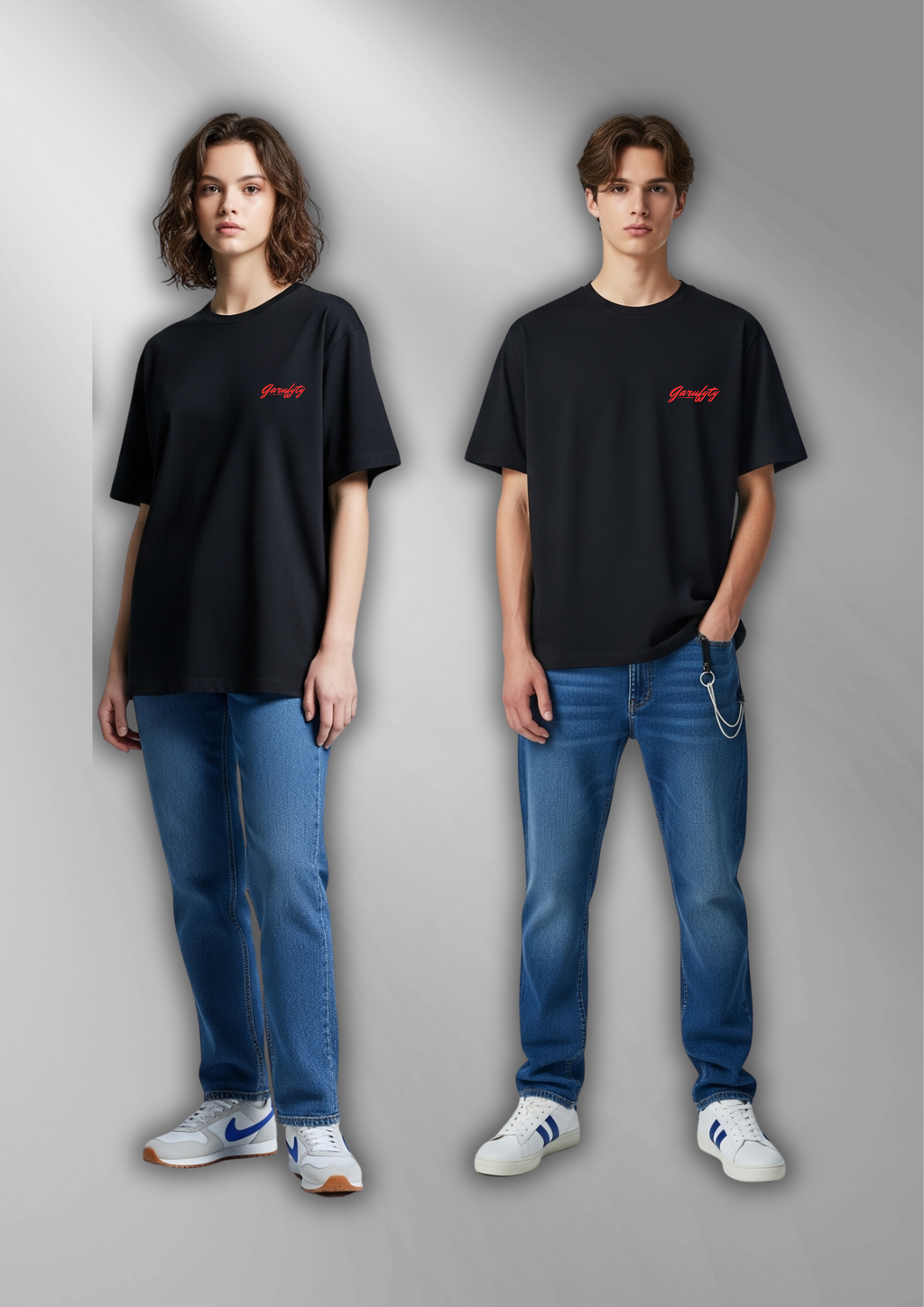 Camiseta manga corta Unisex Basic 1 Logo rojo