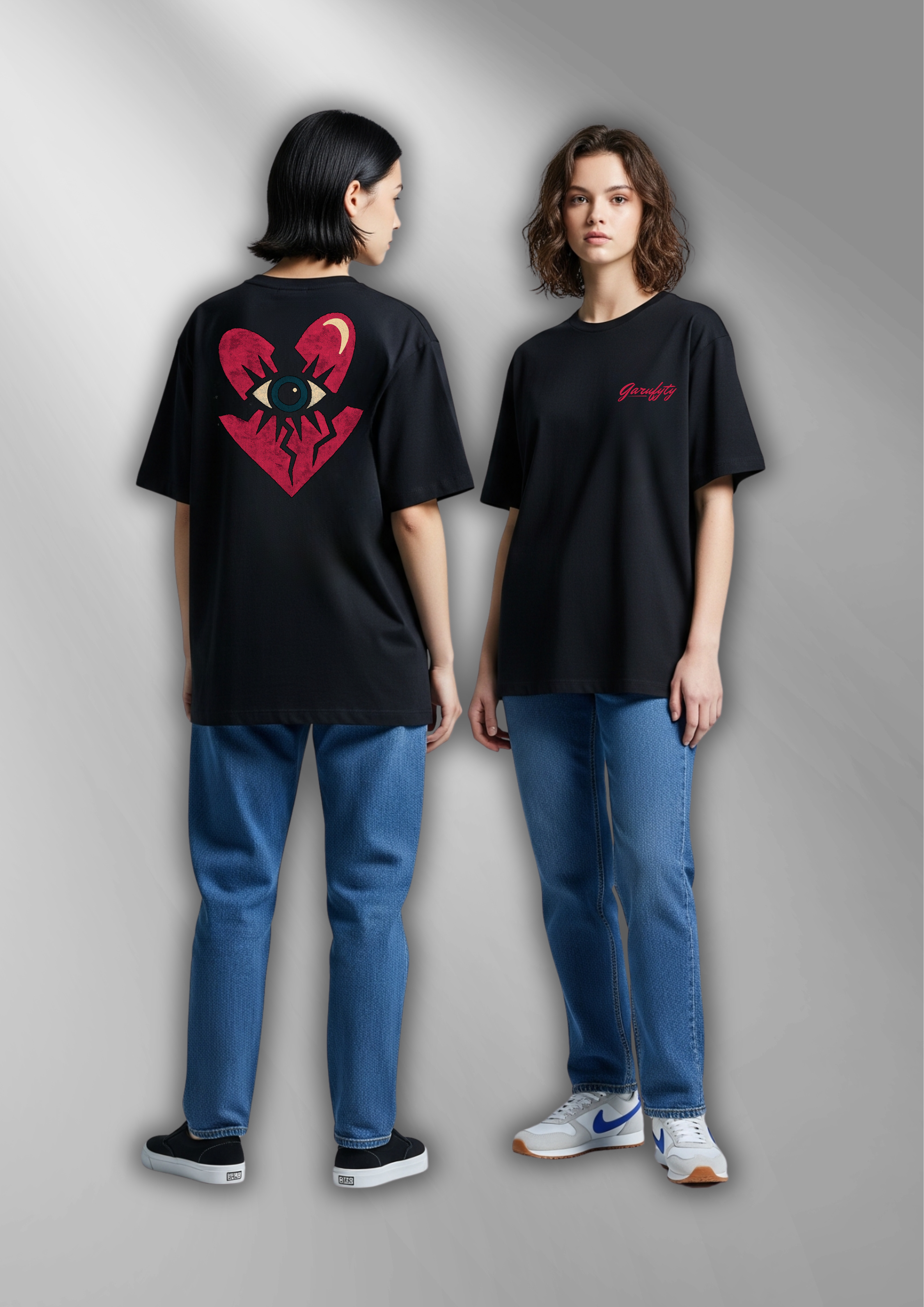 Camiseta Unisex Edge Love Garufyty – Streetwear negro con actitud rebelde