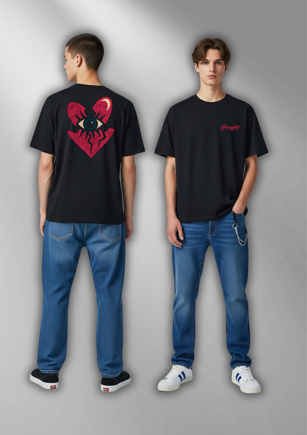 Camiseta Unisex Edge Love Garufyty – Streetwear negro con actitud rebelde