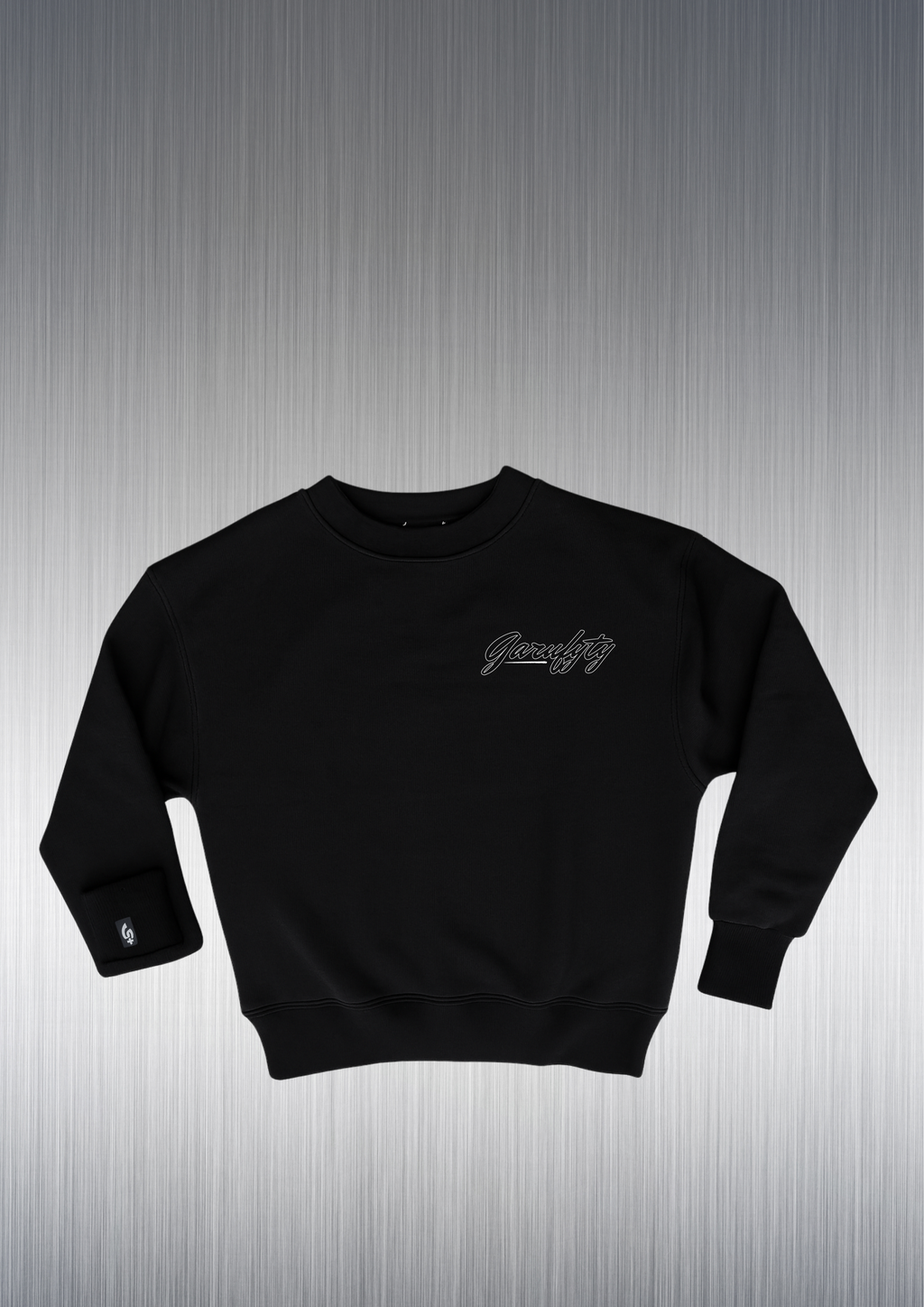 Garufyty Back – Sudadera unisex oversize discreta en negro