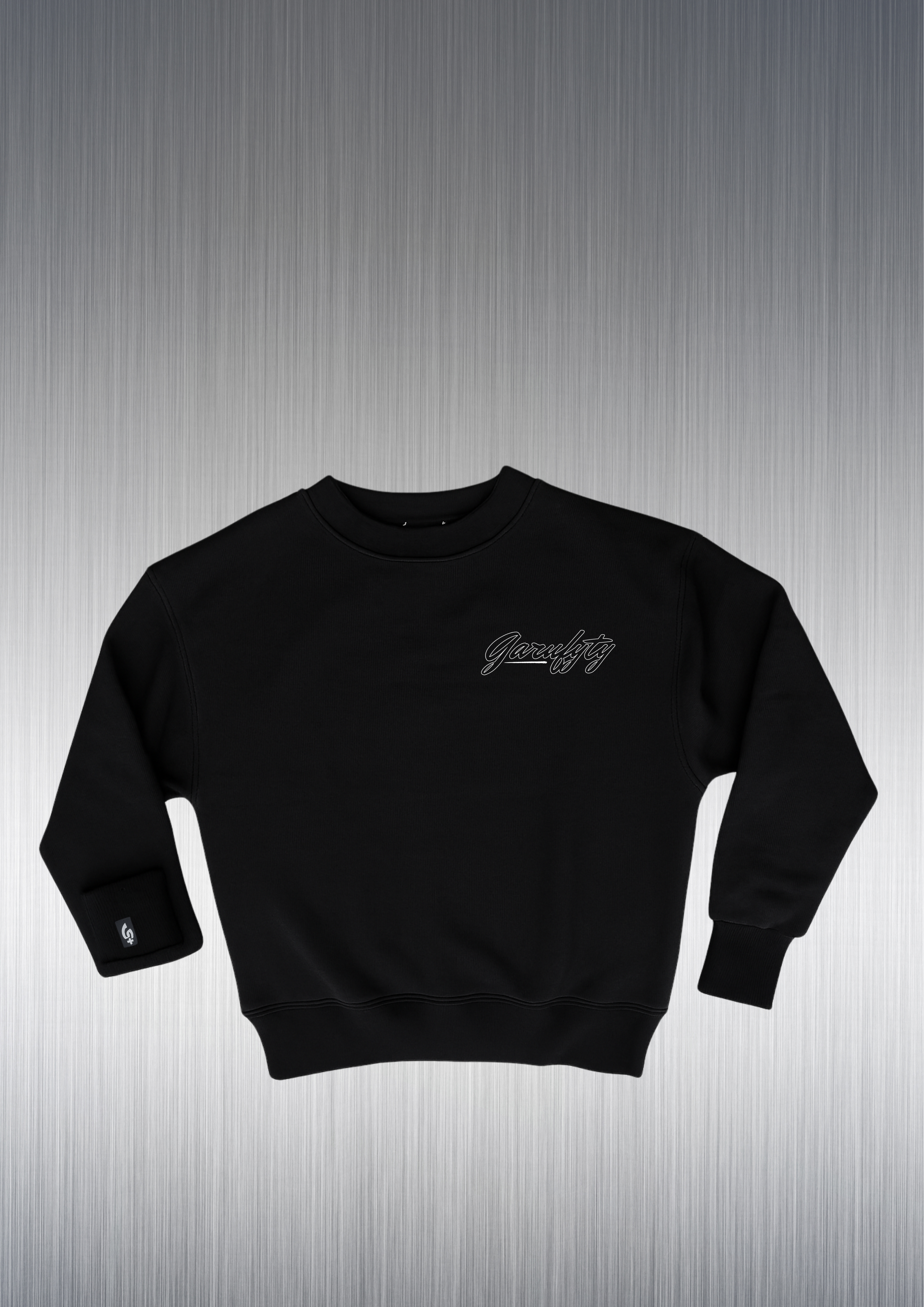 Garufyty Back – Sudadera unisex oversize discreta en negro
